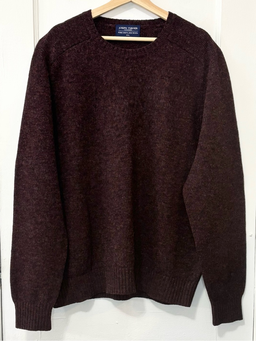 Joseph Turner Yorkshire Men's Dark Burgundy 100% Wool Crew Neck Sweater XXL